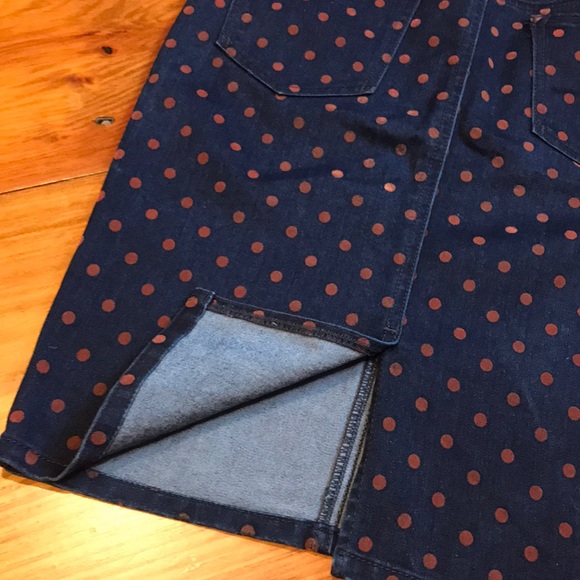 PILCRO 27 Denim Polka Dot Pencil Skirt - Picture 6 of 8
